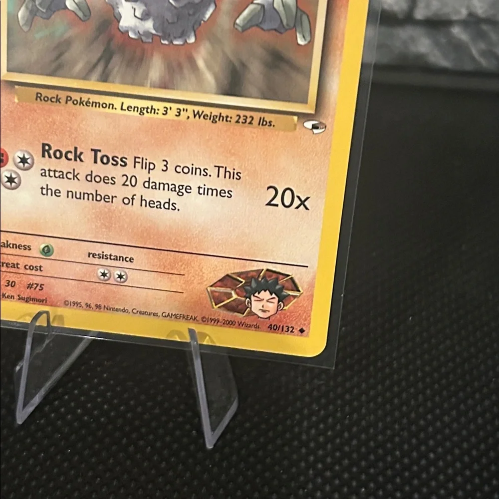 Pokemon‎ Brock’s Graveler 40/132 Vintage from Gym Heroes Unlimited (2000) M/NM